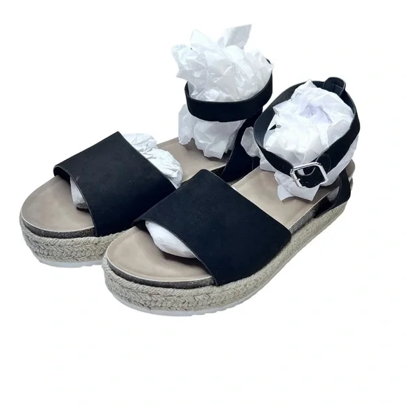 Torrid NWT Double Strap Esp Rope Platform Sandals 12 - Picture 5 of 16